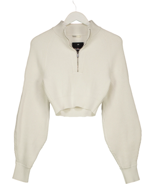 House of CB Reeva Balloon-Sleeve Ribbed Sweater UK S