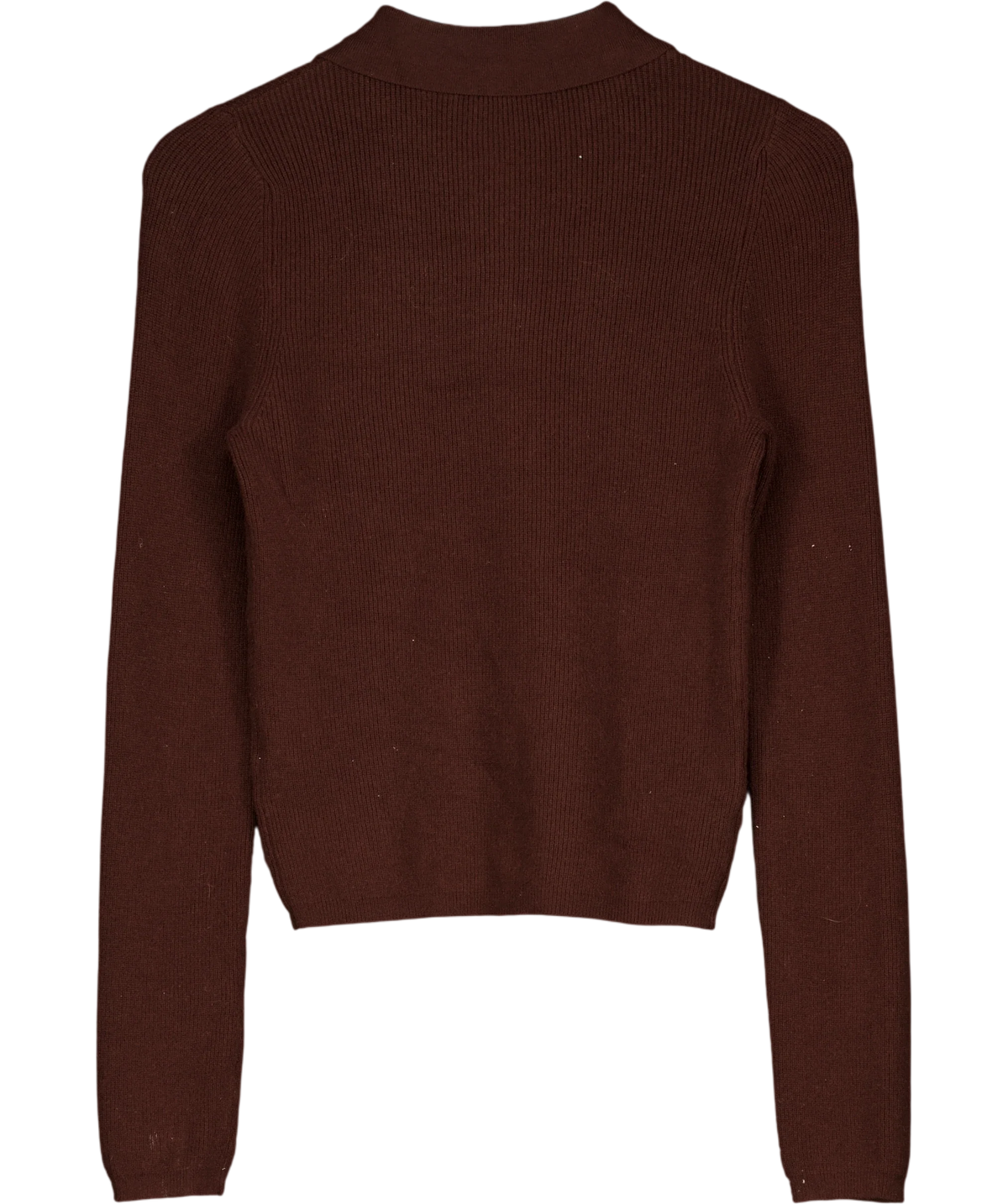 New Look Brown Dark Brown Lightweight Ribbed Polo Top, size UK 8 — back