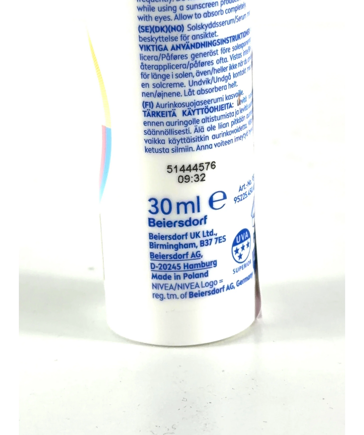 nivea Nivea 2in1 Primer Daily UV Serum, size 30ml — care label