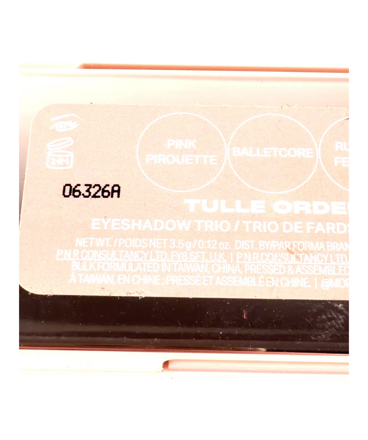 Morphe Tulle Order ChromaPlus Eyeshadow Trio, size 3.5g — care label
