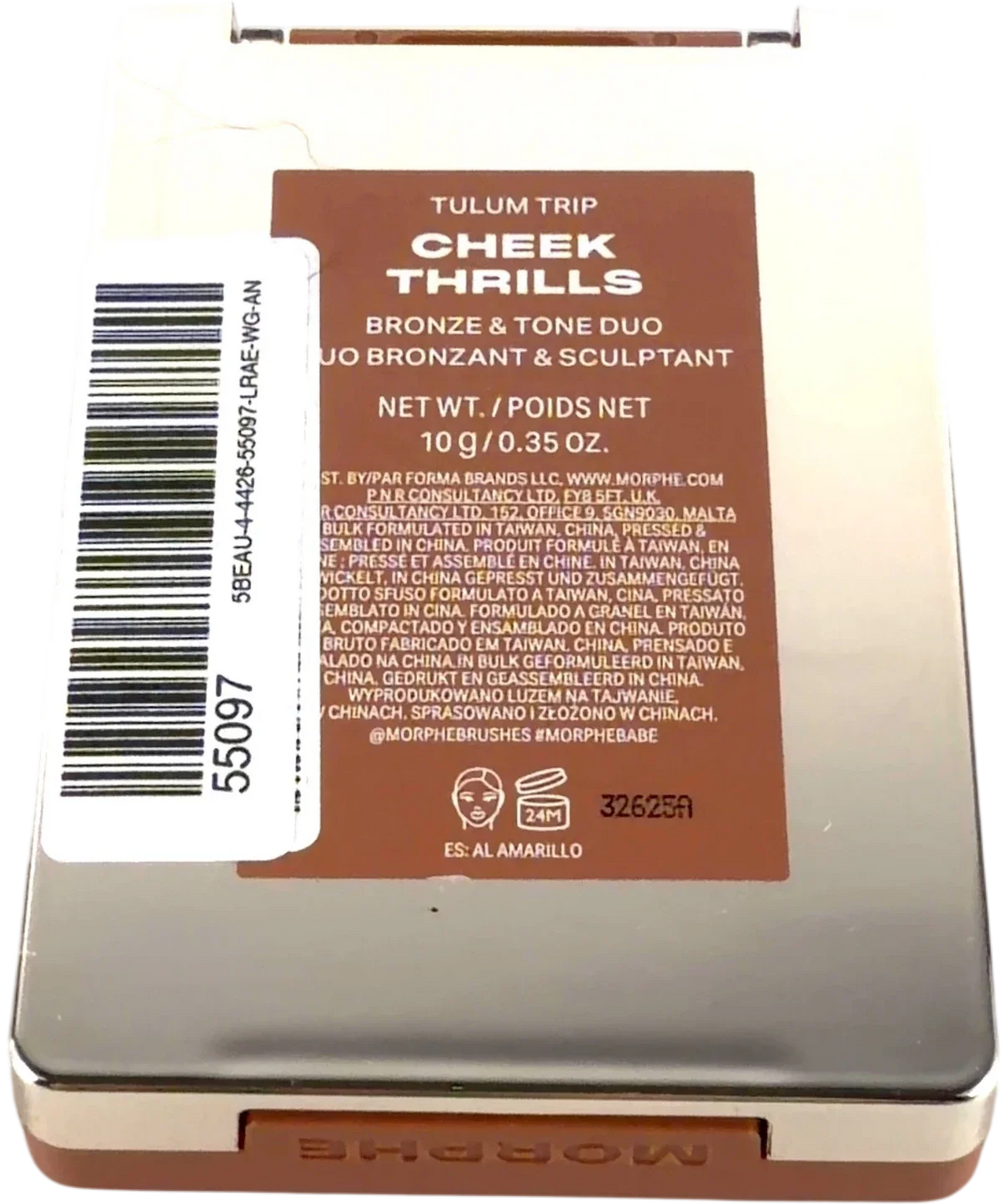 Morphe Tulum Trip Cheek Thrills Collection, size 10g — back