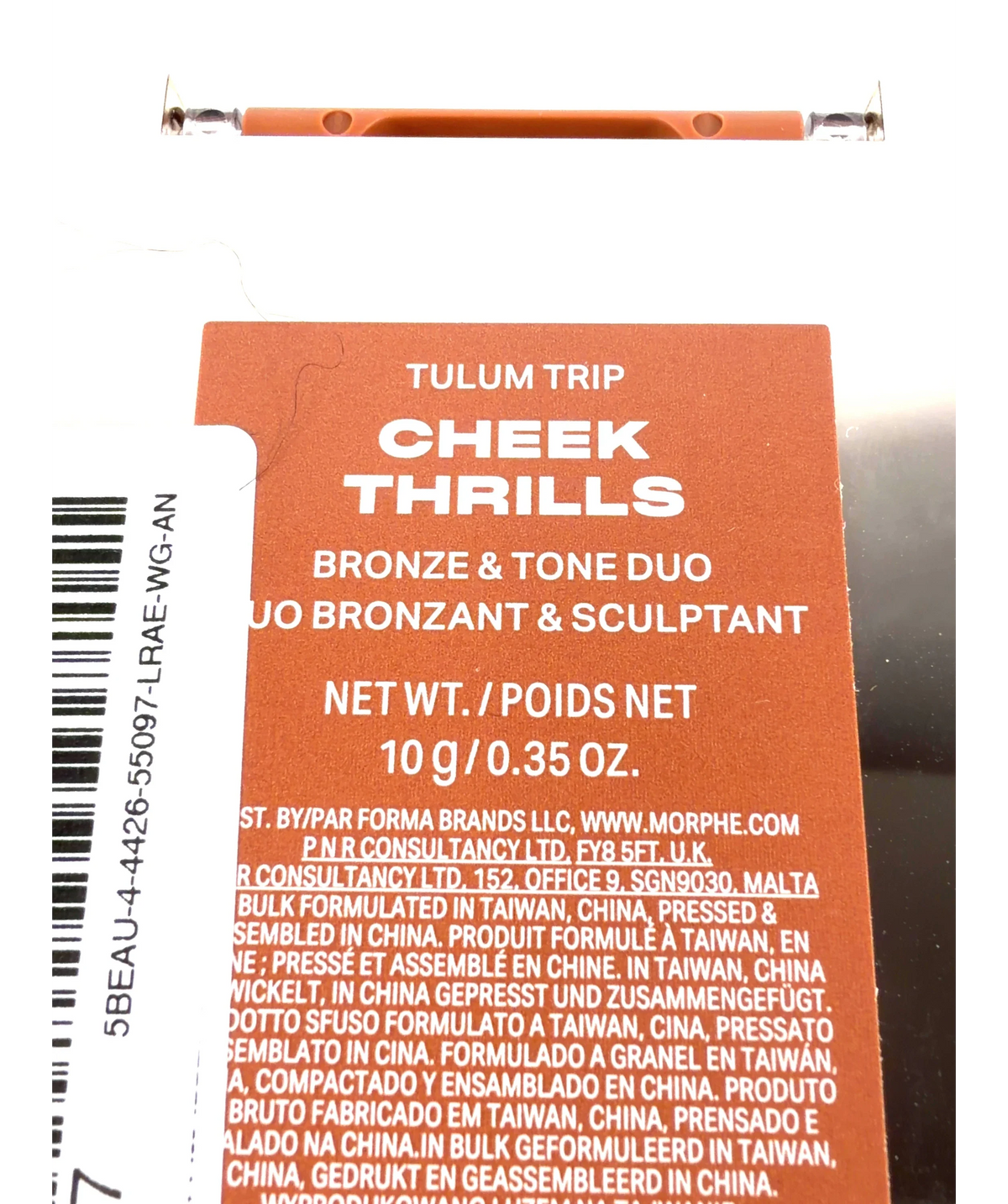 Morphe Tulum Trip Cheek Thrills Collection, size 10g — care label