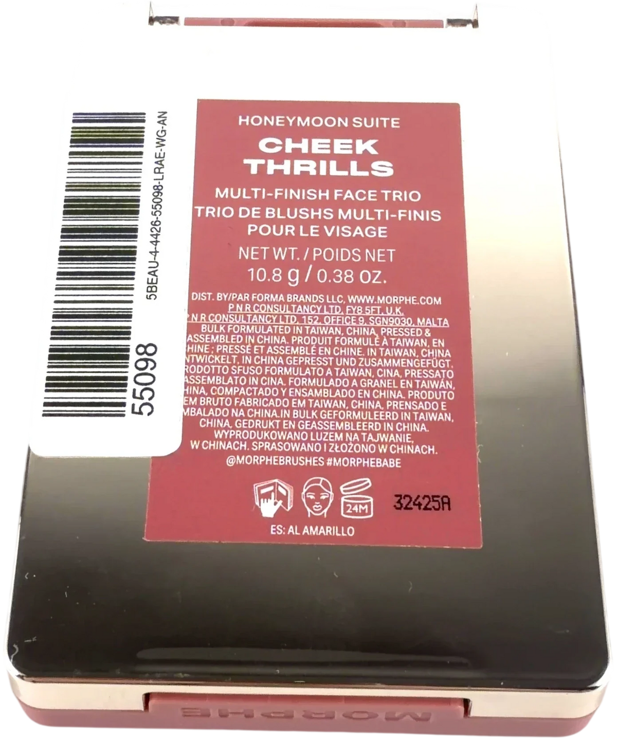 Morphe Honeymoon Suite CHEEK THRILLS, size 10.8g — back