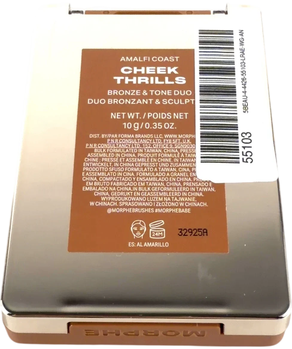 Morphe Amalfi Coast Cheek Thrills Bronze & Tone Duo, size 10g — back