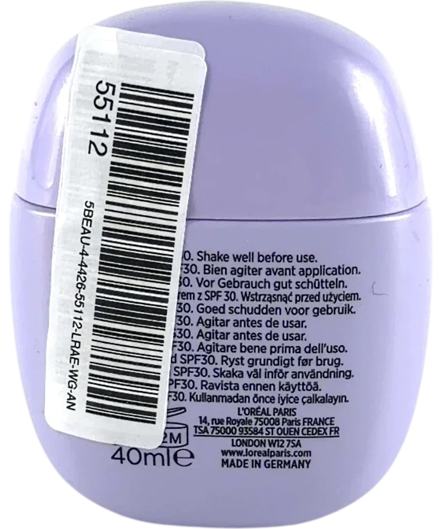 L'Oréal Paris Revitalift Filler Plumping Glass-Skin Aqua-Fluid SPF30, size 40ml — back