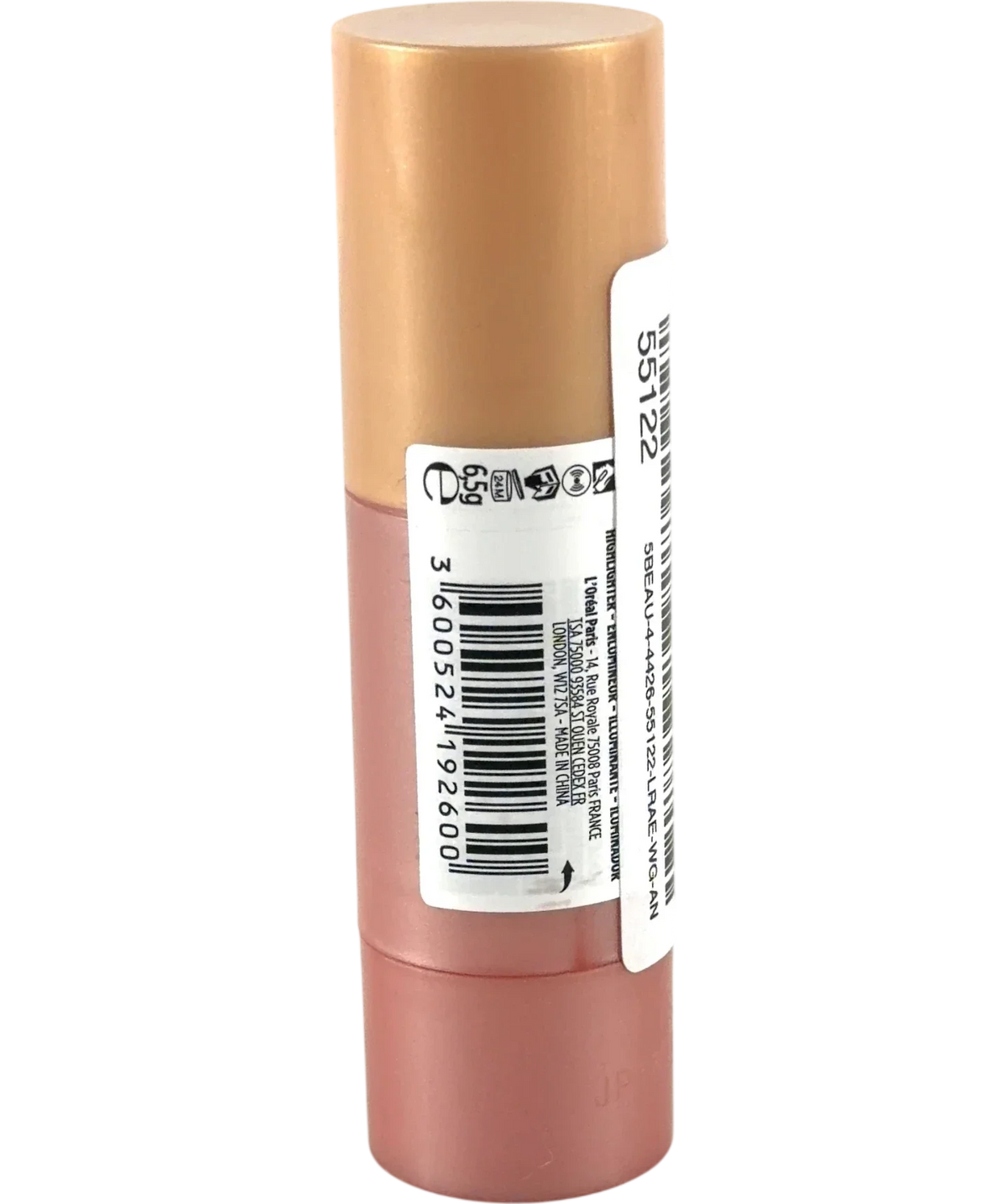 L'Oréal 635 Glowy Golden Couture LUMI LE GLOW, size 6.5g — back
