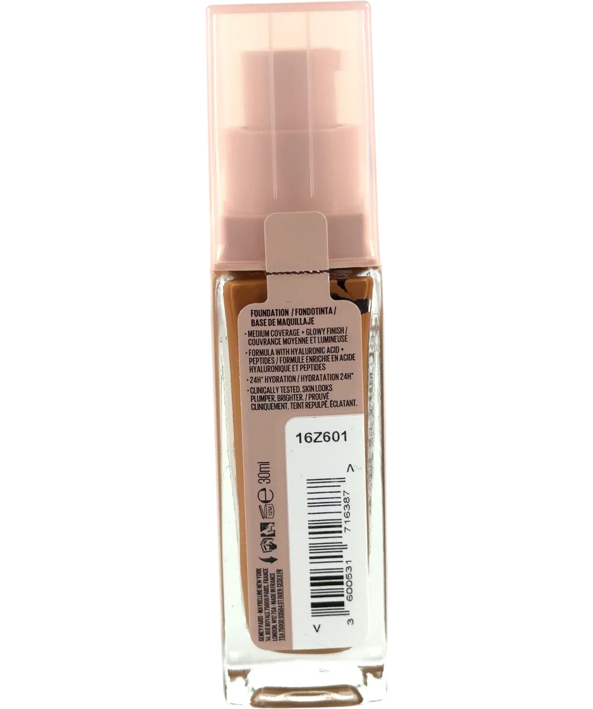 Maybelline 355 Lifter Plump & Glow SPF 15 Foundation, size 30ml — back