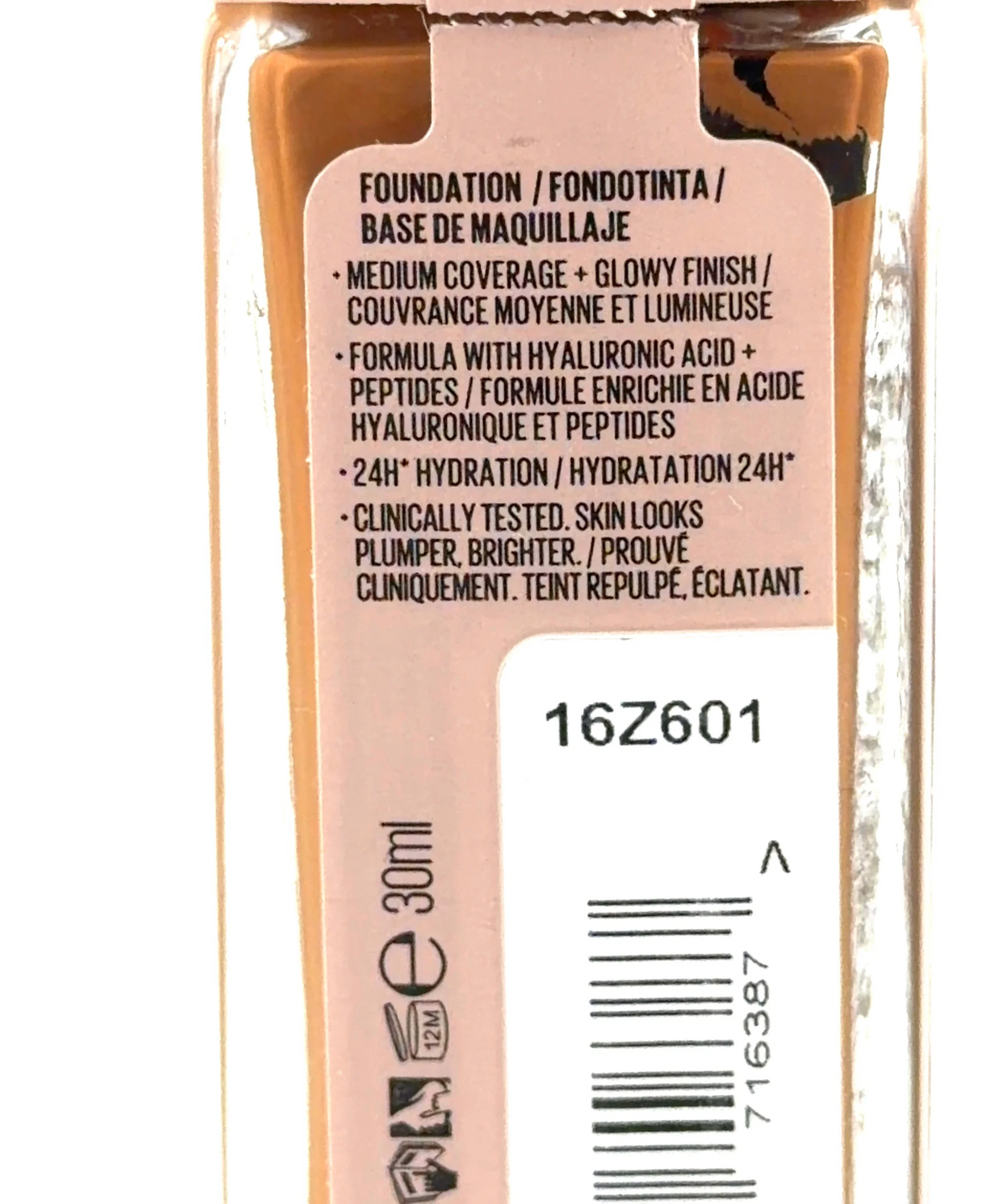 Maybelline 355 Lifter Plump & Glow SPF 15 Foundation, size 30ml — detail