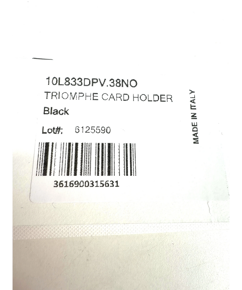 CELINE PARIS Black Triomphe Card Holder — label