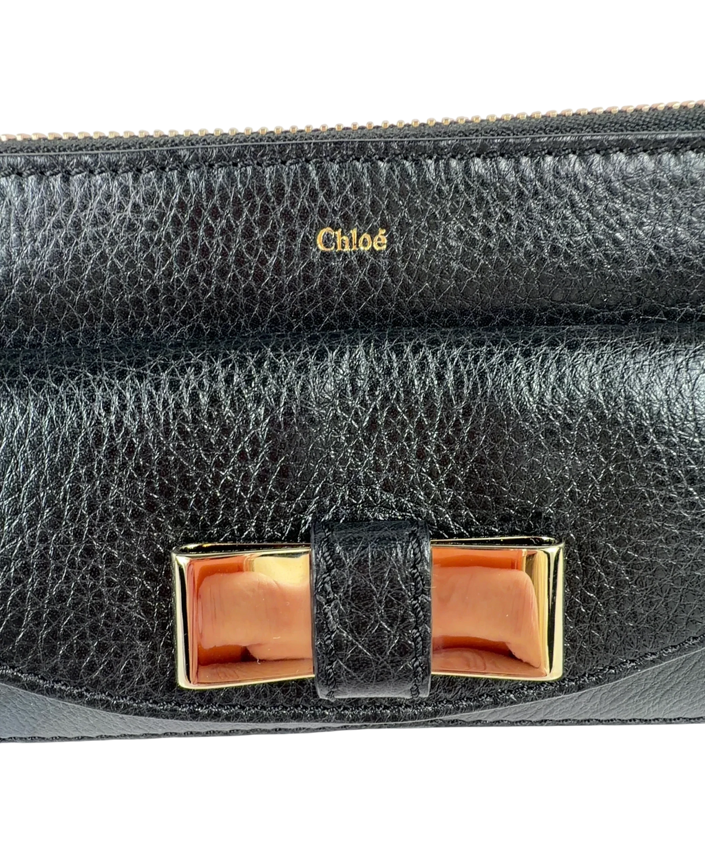 Chloé Black PORTEFEUILLE — fabric detail