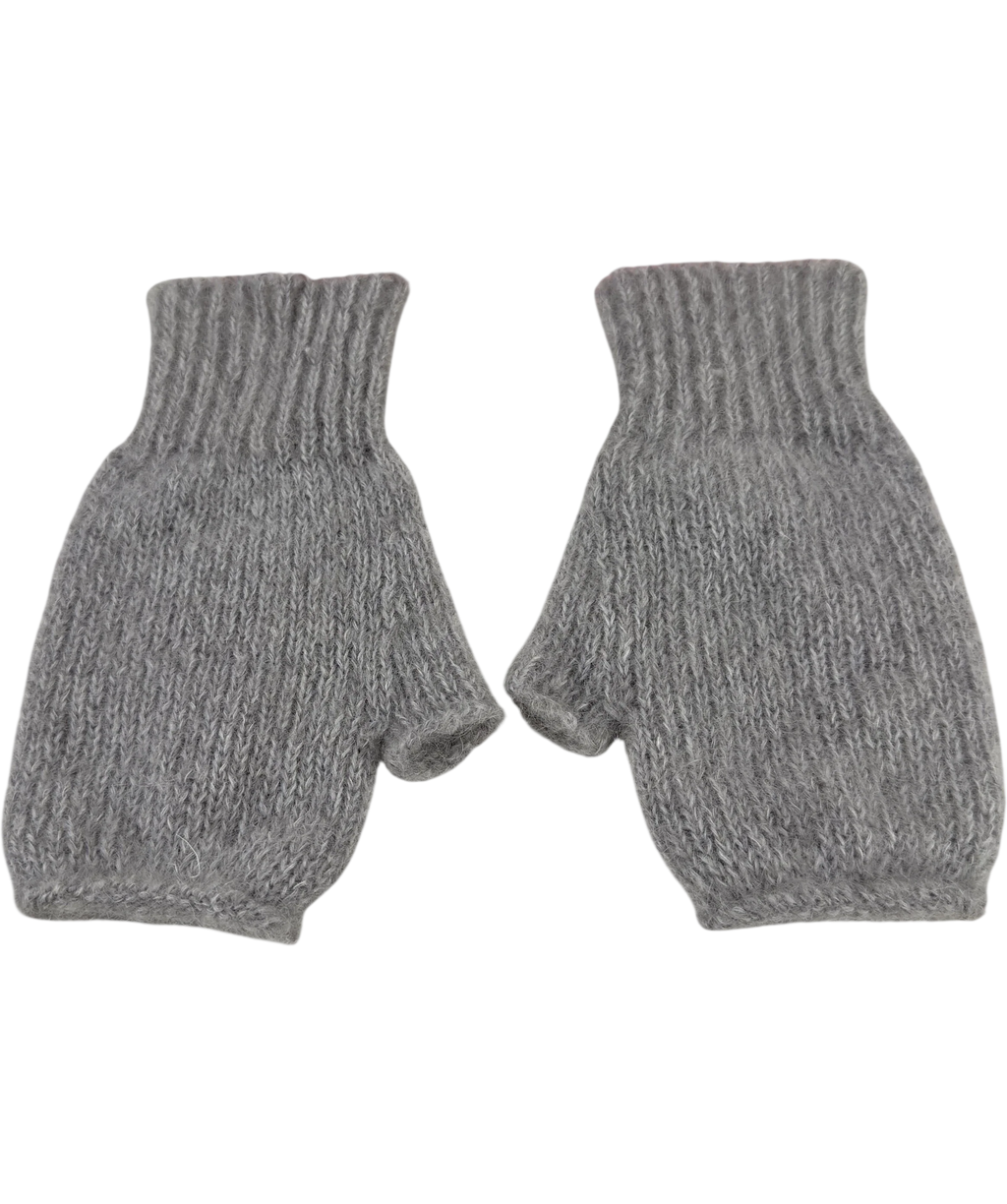 Miu Miu Grey Mohair/Wool Fingerless Gloves, size UK M — back