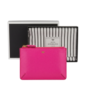 Anya Hindmarch Bespoke Small Pouch / Clutch Bag in Circus Pink leather