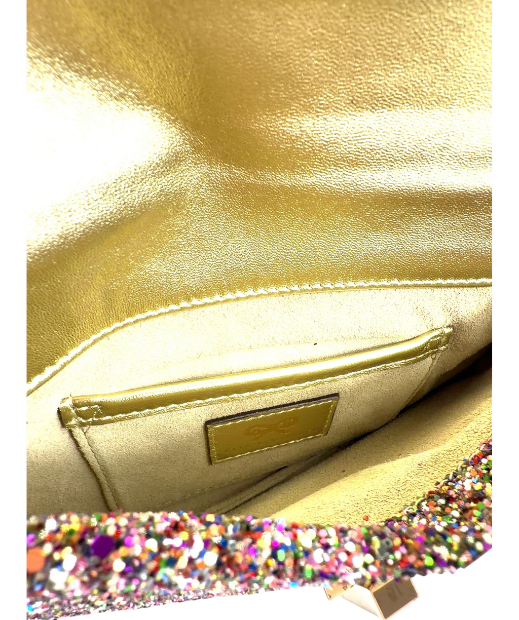 Anya Hindmarch Multicoloured Valorie Multicoloured Glitter Clutch Bag — detail