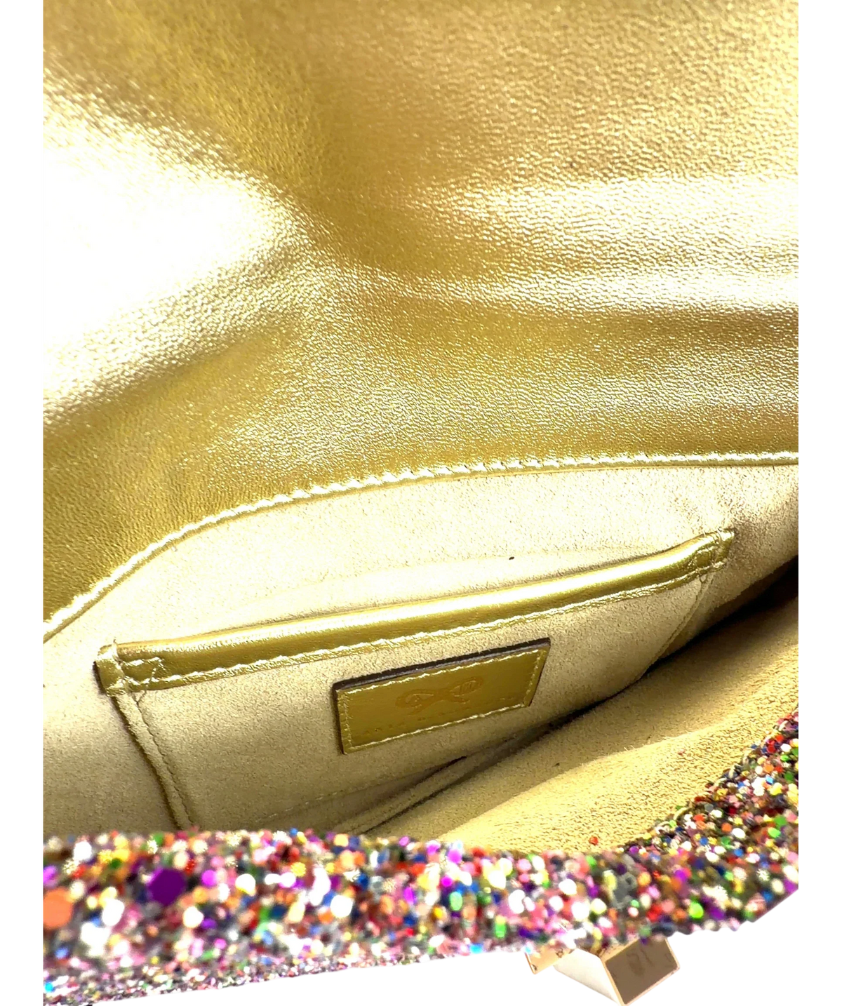 Anya Hindmarch Multicoloured Valorie Multicoloured Glitter Clutch Bag — detail