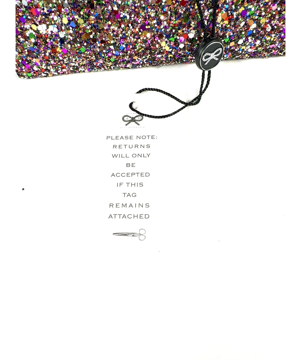 Anya Hindmarch Multicoloured Valorie Multicoloured Glitter Clutch Bag — fabric detail