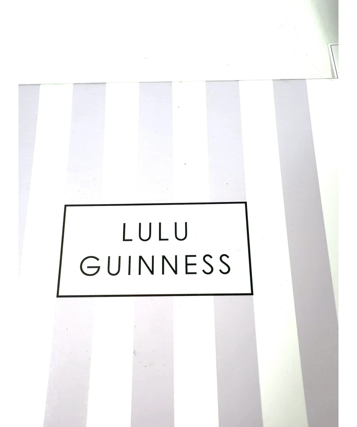 lulu guinness Black Lips Grid Top Zip — label