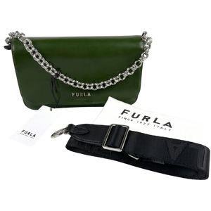 Furla Splendida Mini Shoulder Bag in Green with extra Crossbody Strap