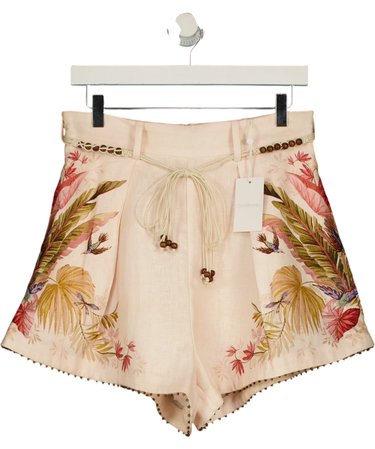 Zimmermann Cream ASCENSION TUCK SHORT, size UK 10 — front