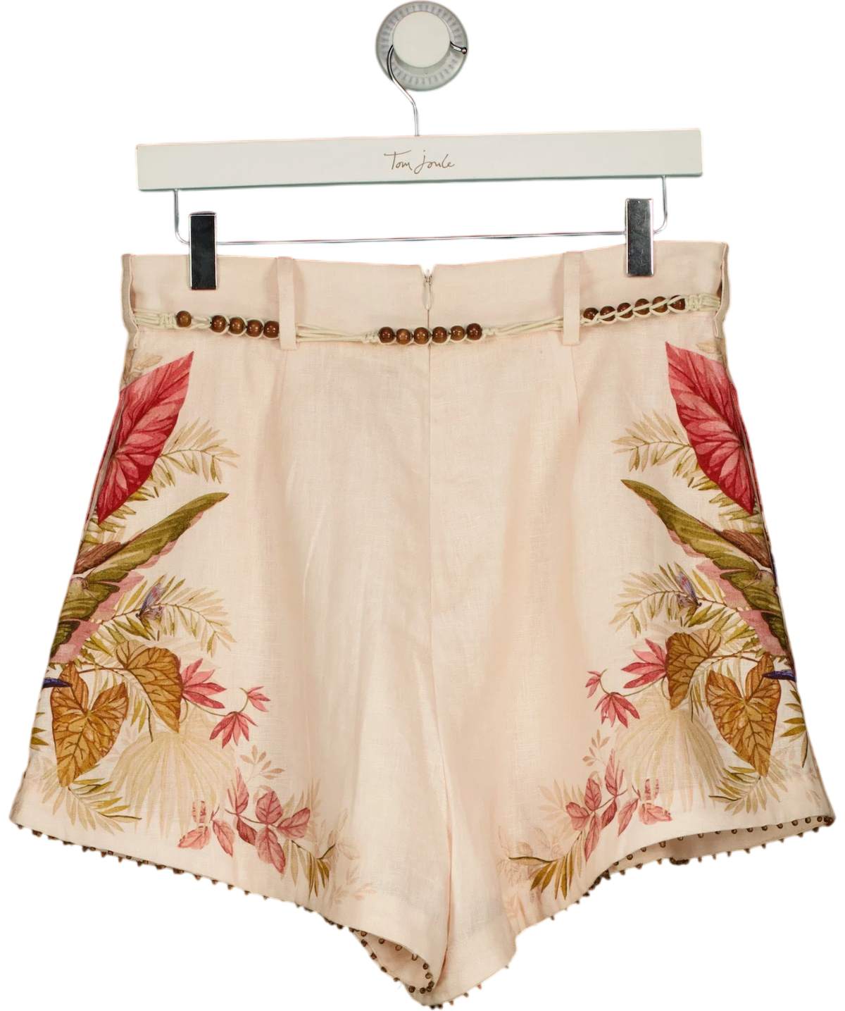 Zimmermann Cream ASCENSION TUCK SHORT, size UK 10 — back
