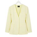 ASOS Buttermilk Yellow Linen Blend Cinched Waist Blazer UK 10