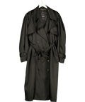 KAREN MILLEN Black trench coat, size UK 24 — front