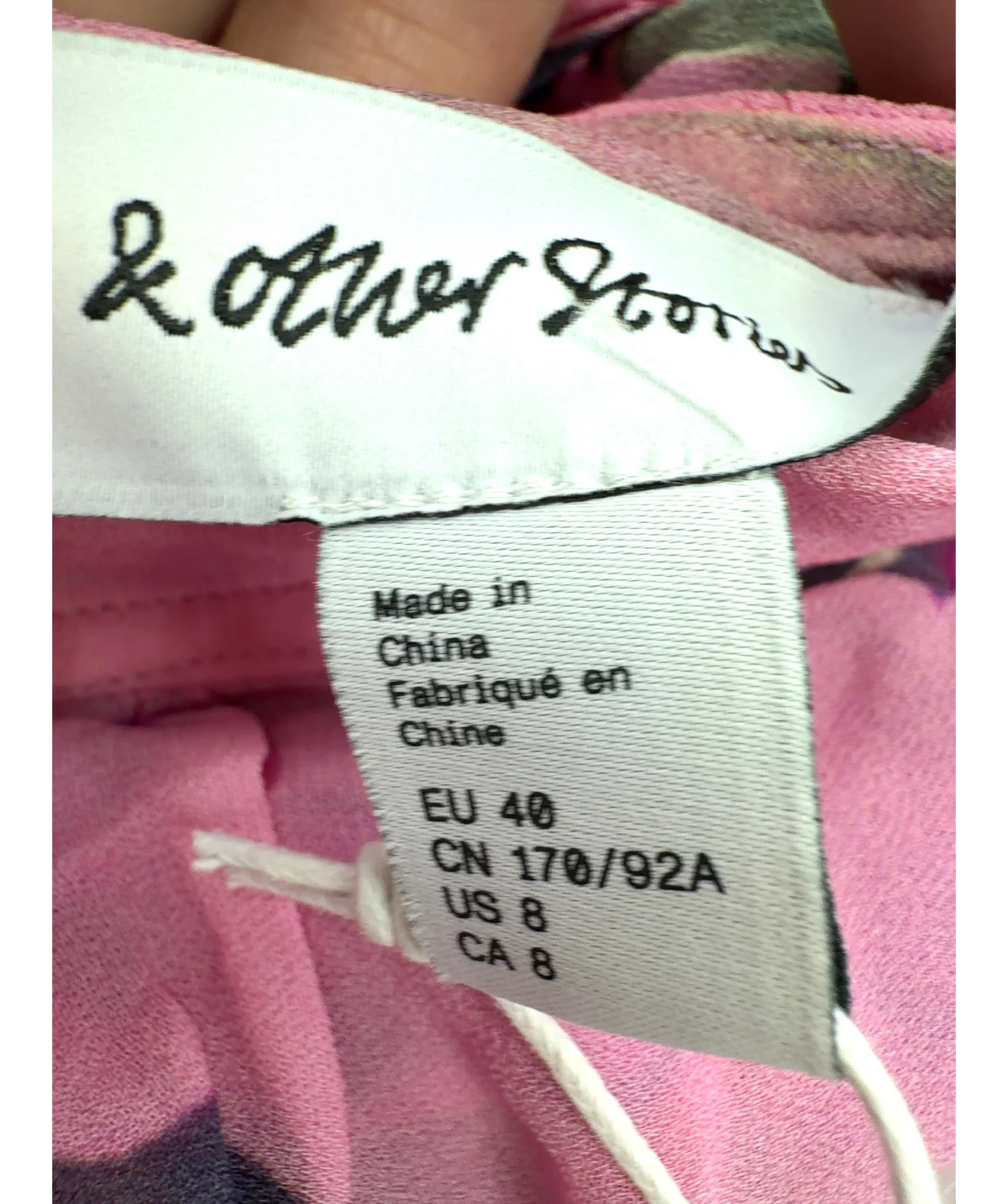 & OTHER STORIES Pink Pink / Multi floral layered ruffle dress EU 40, size UK 12 — label