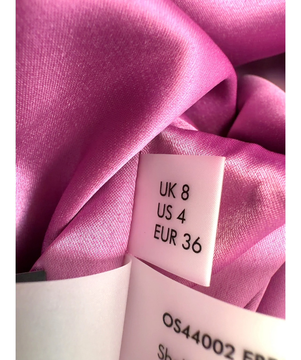 Solace London Pink Freja Mini Dress, size UK 8 — care label