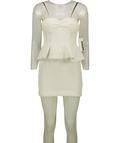 ROTATE White Sequin Corset Mini Dress, size UK 6 — front