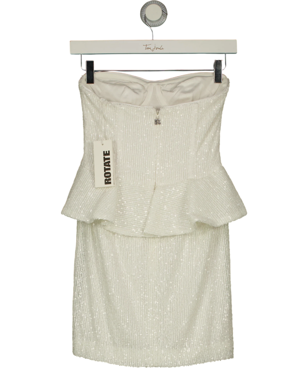 ROTATE White Sequin Corset Mini Dress, size UK 6 — back