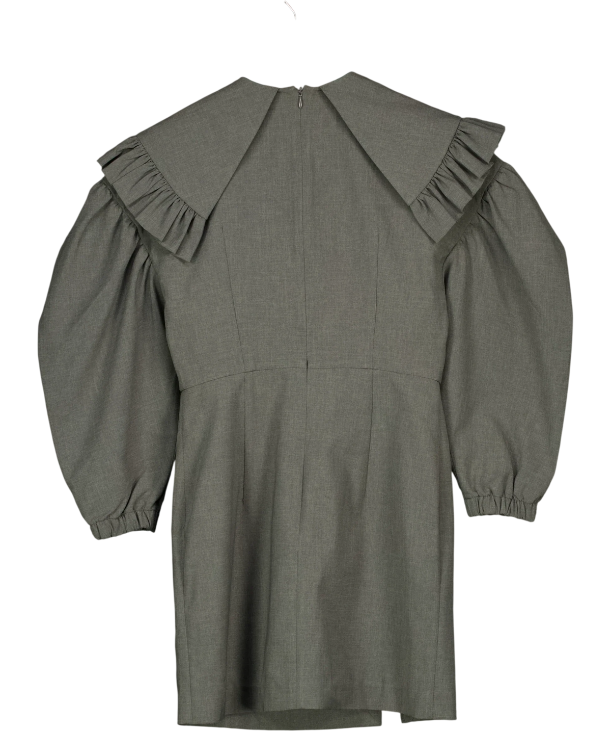 SHUSHU/TONG Grey peaked collar dress, size UK 8 — back