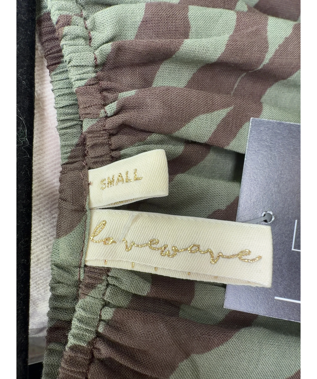 la weave Green Colour, size UK S — care label