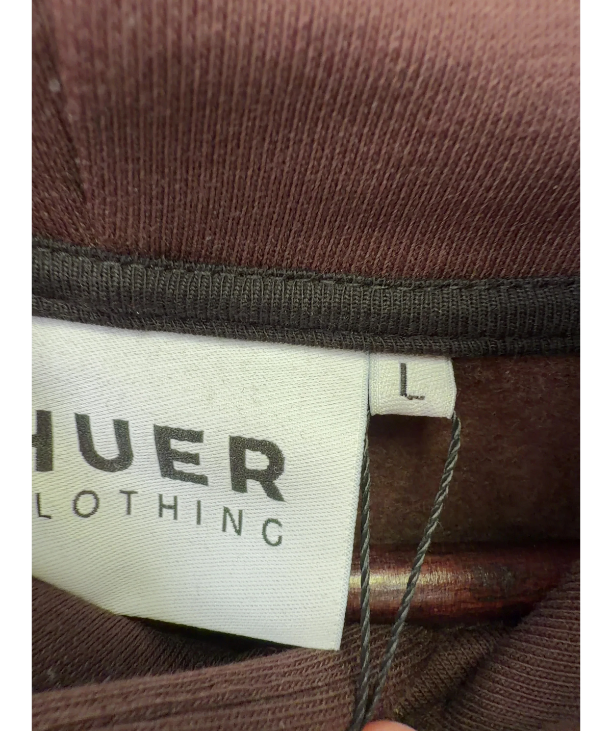Huer Clothing Brown Colour, size UK L — care label