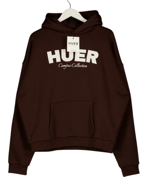 Huer Clothing Brown And White Hoodie UK L