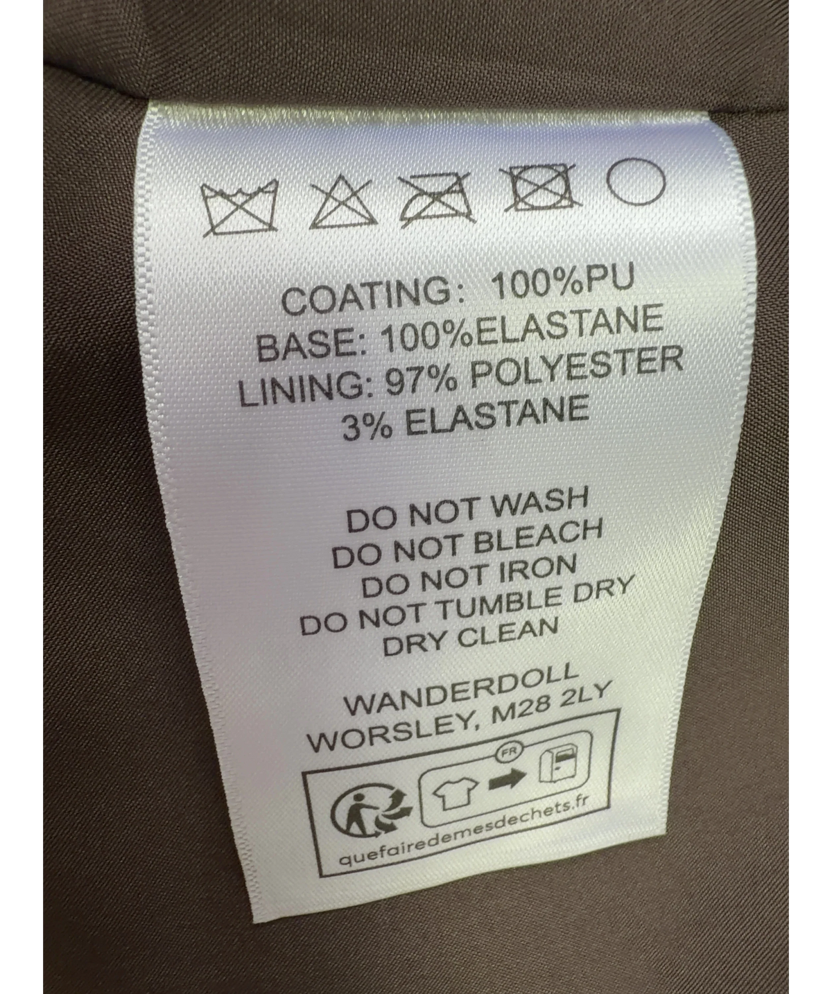 WANDERDOLL Brown Colour, size UK M — label
