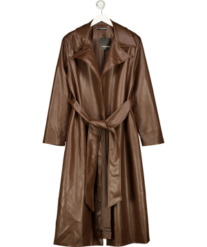 Wanderdoll Brown Notch Lapel Trench Coat UK M