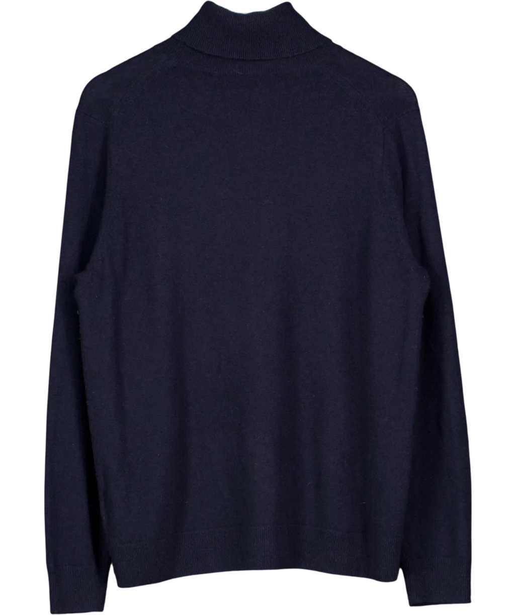 UNIQLO Navy Blue 100% Cashmere Turtleneck Jumper UK XXL