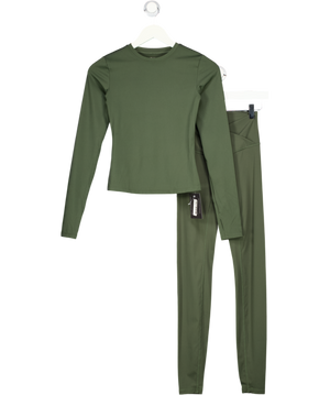 ADANOLA Green 2-piece Activewear Leggings And Long Sleeve Top Set UK XS
