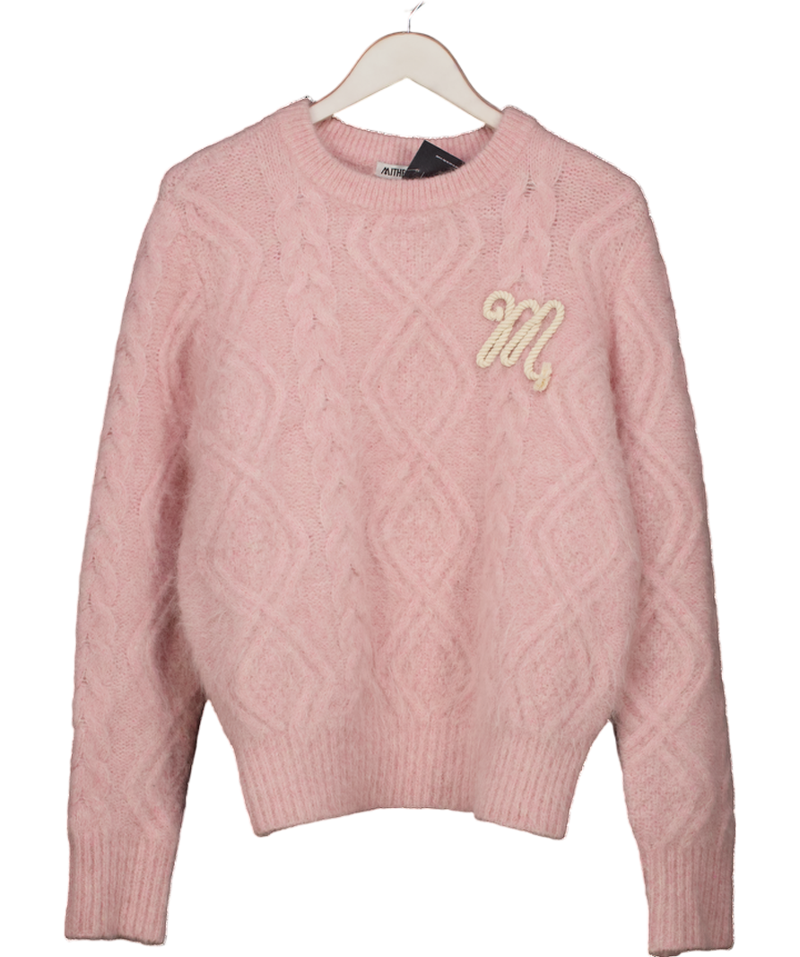 Mithridate Pink Fluffy Cable Crew UK M
