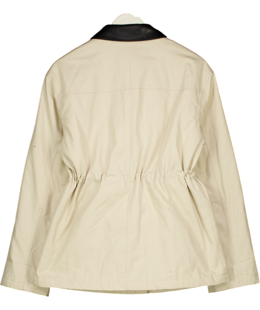 M&S Beige Pure Cotton Canvas Padded Barn Jacket UK XS