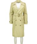 BURBERRY Sage Green Beige Double Breasted Belted Trench Coat UK 6