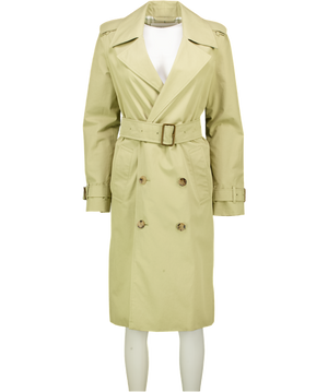 BURBERRY Sage Green Beige Double Breasted Belted Trench Coat UK 6
