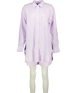 ARKET 2-piece Lilac Purple 100% Linen Shirts & Shorts Set UK 10