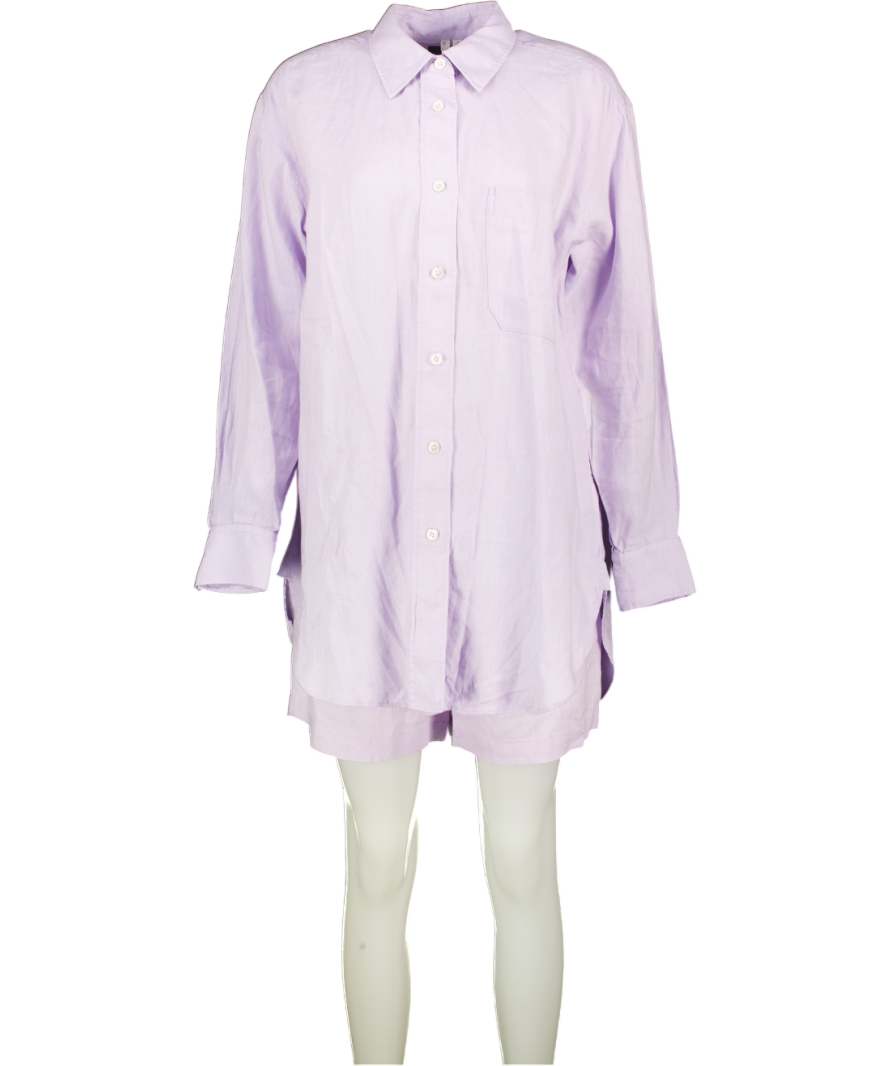 ARKET 2-piece Lilac Purple 100% Linen Shirts & Shorts Set UK 10