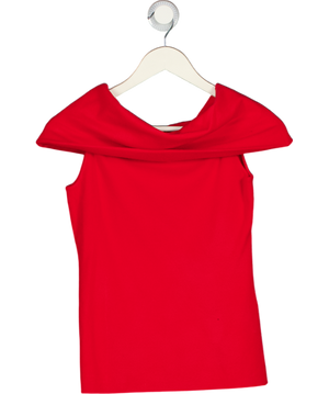 4th & Reckless Deep Foldover Bandeau Knitted Top In Red UK 8