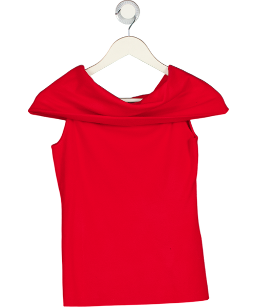 4th & Reckless Deep Foldover Bandeau Knitted Top In Red UK 8