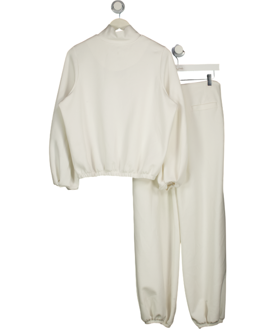 4th & Reckless 2-piece White Embdroiered Logo Tracksuit Set UK XS/S