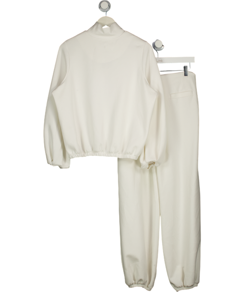 4th & Reckless 2-piece White Embdroiered Logo Tracksuit Set UK XS/S