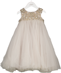 MAISON AVA Dove Grey Girls Embellished  Occasion Dress 6 Years