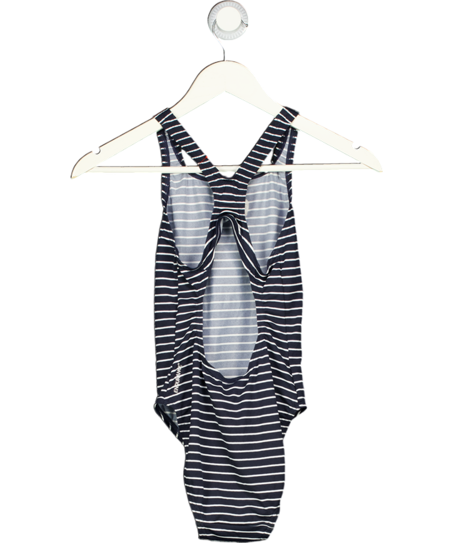 SPEEDO Endurance Navy Blue / White Striped Swimsuit UK 8