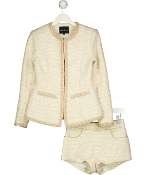 NANA JACQUELINE 2-piece Cream Tweed Evelyn Jacket And Shorts Set UK S